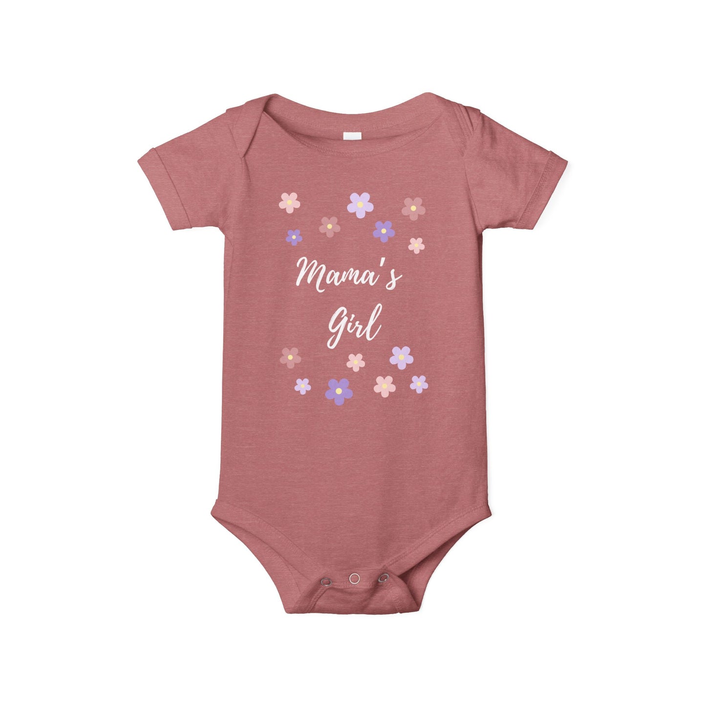 Baby Onesie - Cute Floral 'Mama's Girl' Infants Bodysuit