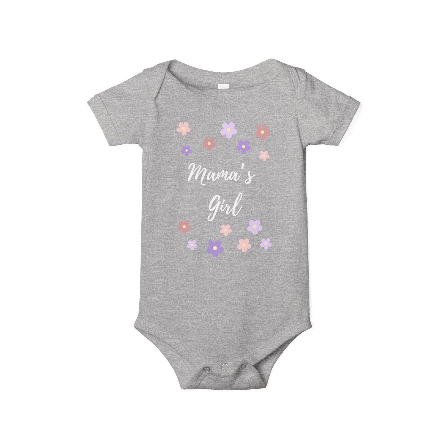 Baby Onesie - Cute Floral 'Mama's Girl' Infants Bodysuit
