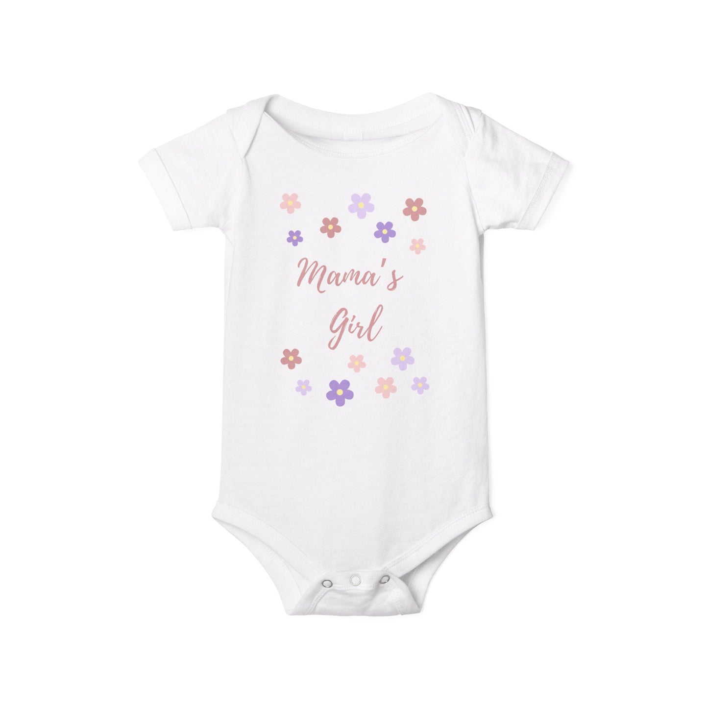 Baby Onesie - Cute Floral 'Mama's Girl' Infants Bodysuit