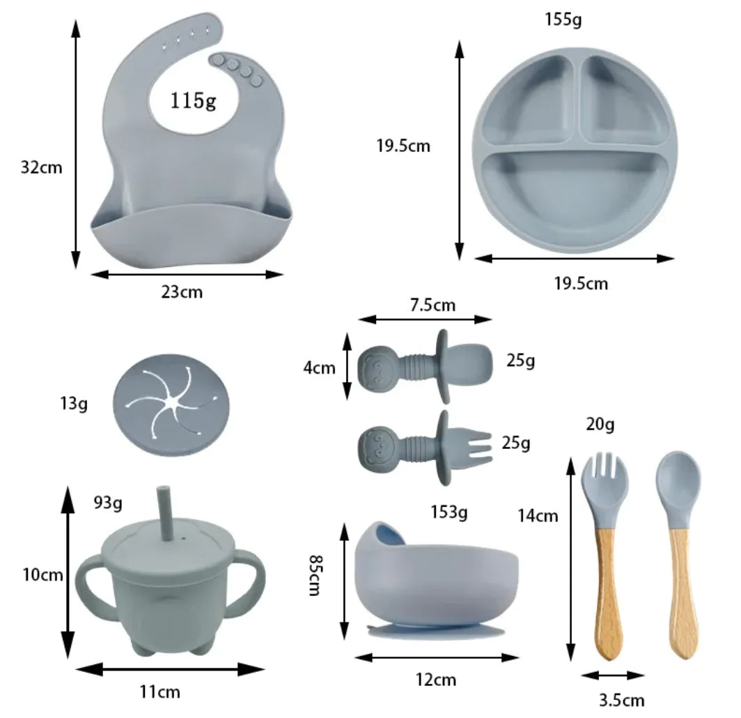 Compass Baby Silicone Feeding Tableware Set