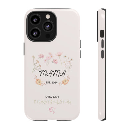 Phone Case - Floral Personalized Tough Case for Mother's Day - Mama, Est [Year], Children's Names