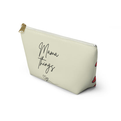 Accessory Pouch - Mama Things Heart Pattern - Stylish Organizer for Moms , Mother’s Day Gift