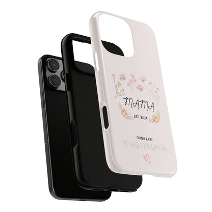 Phone Case - Floral Personalized Tough Case for Mother's Day - Mama, Est [Year], Children's Names