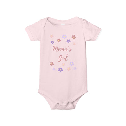 Baby Onesie - Cute Floral 'Mama's Girl' Infants Bodysuit