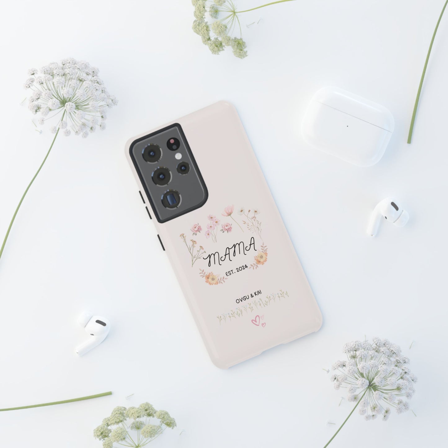Phone Case - Floral Personalized Tough Case for Mother's Day - Mama, Est [Year], Children's Names