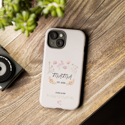 Phone Case - Floral Personalized Tough Case for Mother's Day - Mama, Est [Year], Children's Names