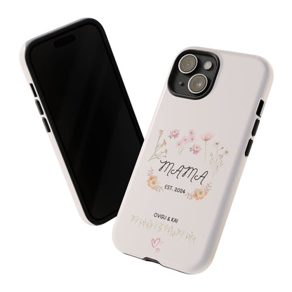 Phone Case - Floral Personalized Tough Case for Mother's Day - Mama, Est [Year], Children's Names