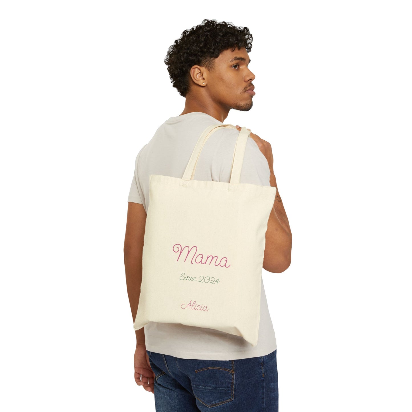 Personalized Mom's Day Cotton Canvas Tote Bag, Mother's Day Gift