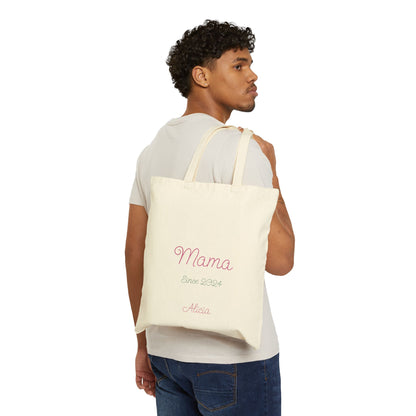 Personalized Mom's Day Cotton Canvas Tote Bag, Mother's Day Gift