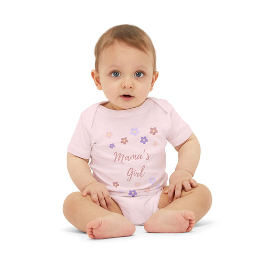 Baby Onesie - Cute Floral 'Mama's Girl' Infants Bodysuit