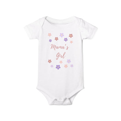 Baby Onesie - Cute Floral 'Mama's Girl' Infants Bodysuit