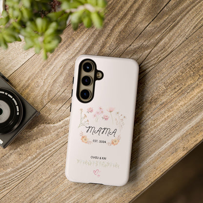 Phone Case - Floral Personalized Tough Case for Mother's Day - Mama, Est [Year], Children's Names
