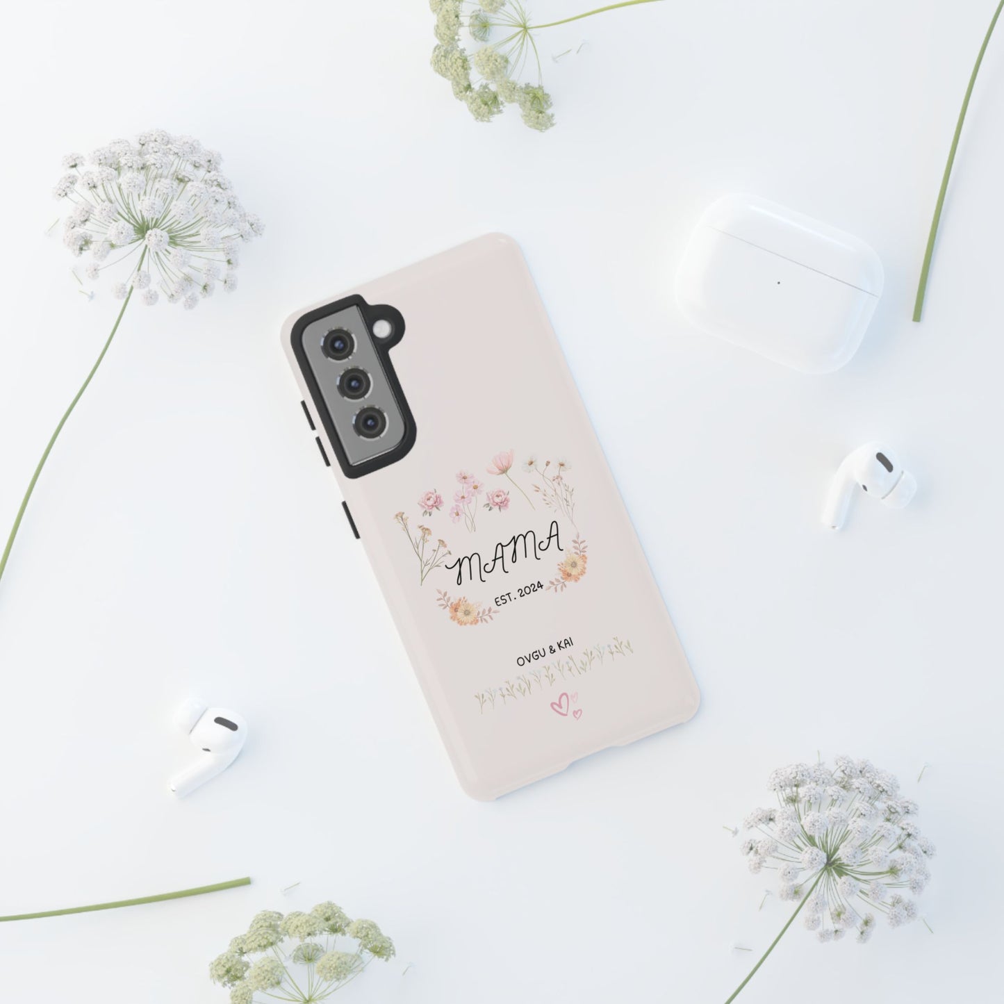 Phone Case - Floral Personalized Tough Case for Mother's Day - Mama, Est [Year], Children's Names