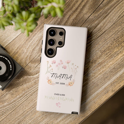 Phone Case - Floral Personalized Tough Case for Mother's Day - Mama, Est [Year], Children's Names