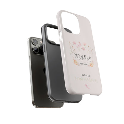 Phone Case - Floral Personalized Tough Case for Mother's Day - Mama, Est [Year], Children's Names